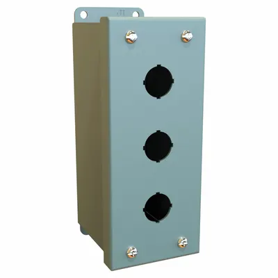 HAMMOND MPB3 Push Button Enclosure, 22mm, 3 Holes, Carbon Steel, NEMA 12/13 - Enclosures for 22mm Operators