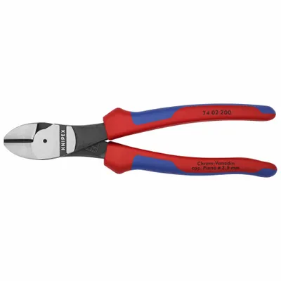 KNIPEX High Leverage Diagonal Cutting Plier: Std, Straight, Oval, 7/8 in Jaw Lg - Standard-Cut Diagonal-Cutting Pliers