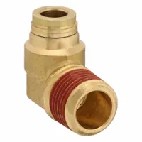 Push-Fit Elbow Fitting: 1/4 in OD x 3/8 in Pipe Fitting Size, Push-to-Connect x MNPT, Brass, Adapter (MPN VS169PTCNS-4-6)