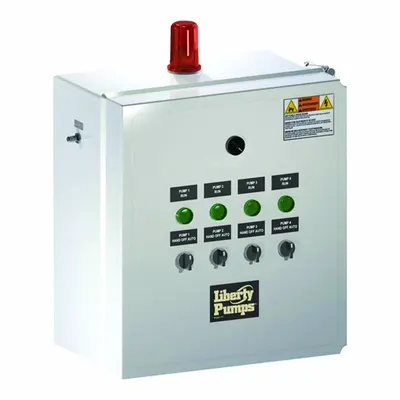 LIBERTY PUMPS Quadplex Control Panel: Quadplex, Single Phase, 208/230V AC, 15 to 20 A - Multi-Purpose Pump Control Panels