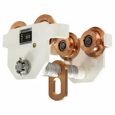 OZ LIFTING PRODUCTS Spark Resistant Push Trolley for Hoists, OZSR5PBT - Spark Resistant Push Trolleys for Hoists