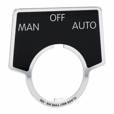 SCHNEIDER 9001KN362 Half-Round Legend Plate, 2 in H x 1 3/4 in W - Push-Button Rings & Plates