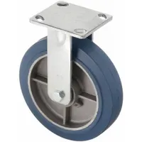 RWM Plate Caster: Rigid, No Brake, Rubber, 8 in Wheel Dia., 2 in Wheel Wd, 9 1/2 in Mounting Ht (MPN 48-RAB-0820-R-EHT)
