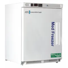 This undercounter pharmacy freezer provides 4.2 cu ft of storage capacity with an adjustable temperature range of -25°C to -15°C. It uses manual defrost and has a left-hinged door. Suitable for storing temperature-sensitive medications, vaccines, and biological samples in clinical or laboratory settings.