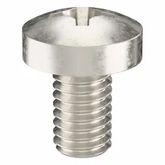 Pan head machine screw with M6x1.00 thread, 10 mm length, made from 316 stainless steel with a plain finish. Features a Phillips drive size #3. Supplied in a 25-piece pack. Suitable for fastening applications requiring corrosion resistance in environments such as marine, food processing, or chemical plants.