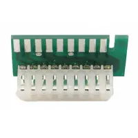 Circuit board adapter for use in HVACR systems. Interfaces replacement controls, switches, or thermostats with existing circuit boards to simplify retrofits. Suitable for commercial and industrial heating, ventilation, air conditioning, and refrigeration equipment