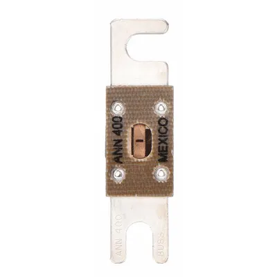 BUSSMANN Forklift Limiter Fuse: ANN Series, Bolt-On, Very-Fast-Acting, 400 A, 80 V DC - Very Fast-Acting Bolt-On Fuses