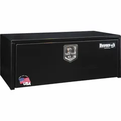 This single drop-down door box from BUYERS PRODUCTS is finished in black with a 16-inch overall depth. It features a keyed lock for security. Suitable for organized storage of tools and equipment in service trucks, utility vehicles, and work vans.