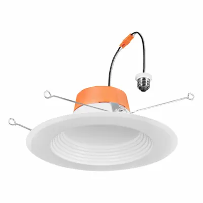 SYLVANIA Downlight: 5 in_6 in Dia, 725 lm, 2700K/3000K/3500K/4000K/5000K, 8 W, 120V AC - Universal Trim Modules