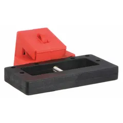Clamp-on lockout for oversized breaker switches rated 480/600V AC. Sold in a 6-pack. Does not include a cable tie slot. Used in lockout/tagout procedures to secure high-voltage circuits during maintenance.