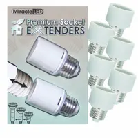 E26 lampholder extender in white porcelain finish. Rated for 100W. Stackable design allows increased socket height in lighting installations