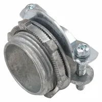 RACO Threaded Metal Connector: Die Cast Zinc, 1/2 in Trade Size, Clamp Style, 13/16 in Overall Lg (MPN 2711)