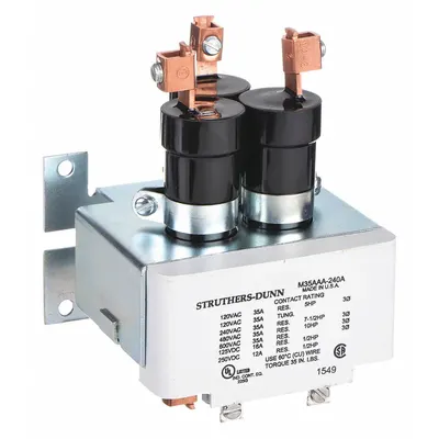 STRUTHERS-DUNN Mercury Displacement Contactor: 240V AC, 35 A Full Load Current - Resistive - Mercury Displacement Contactors