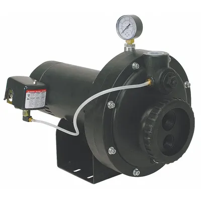 Dayton Convertible Well Jet Pump: Thermoplastic, Single Phase, 115/230V AC, 1/2 hp - Convertible Well Jet Pumps