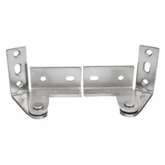 Full surface-mount pivot hinge for heavy wardrobe doors. Steel construction. Each hinge has 3 in leaf height and 2 1/2 in leaf width. Sold as a 2-pack. Suitable for commercial and industrial cabinetry applications requiring a pivot hinge.