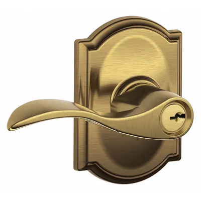 SCHLAGE F51A ACC 609 CAM Office Lever Lockset, Brass - Office Lever Locksets