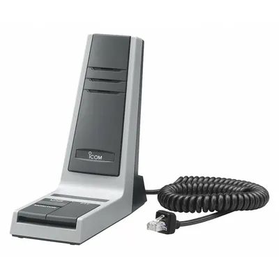ICOM Desktop Microphone: Fits Icom, 12 in Cord, Push To Talk, Pre-Amplified - ICOM-Compatible Microphones & Speakers