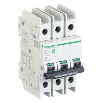 SCHNEIDER M9F42350 C-Curve 3-Pole UL489 Miniature Circuit Breaker - C-Curve, 3-Pole UL489 DIN Rail-Mount Miniature Circuit Breakers