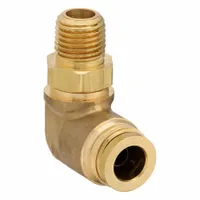 Push-Fit Elbow Fitting: 3/8 in OD x 1/4 in Pipe Fitting Size, Push-to-Connect x MNPT, Brass, Adapter (MPN 169PTC-6-4)