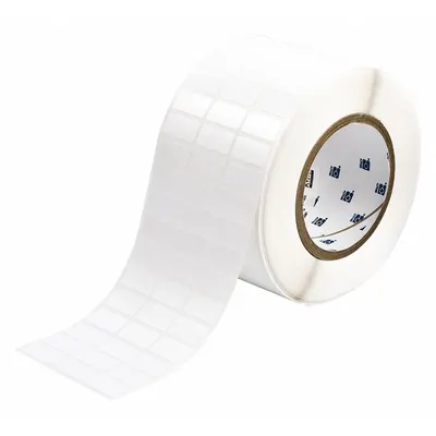 BRADY Pre-Cut Label Stock Roll: 1/2 in x 1 in, 1/2 in, Polyester, White (Gloss) - Brady Precut Label Rolls