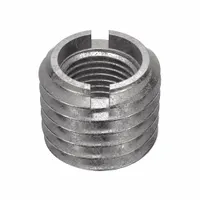 This 5-pack of heavy wall self-locking thread inserts features a 1/2"-20 UNF internal thread and a 3/4"-10 UNC external thread, with 2B internal and 2A external thread fits. Designed for inch-system applications, they require a 3/4"-10 tap for installation. Commonly used to repair or reinforce stripped threads in metal assemblies where high strength is needed