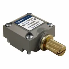 Metallic side-mount plunger limit switch from the 9007C series. Features a plunger actuator, screw clamp terminals, and two mounting holes. Used in industrial automation for position detection of moving parts.