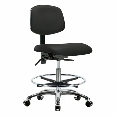 OEM Vinyl Lab Chair, Armless, Adjustable Height 21 1/2" to 29", Aluminum Base - Vinyl Lab Chairs