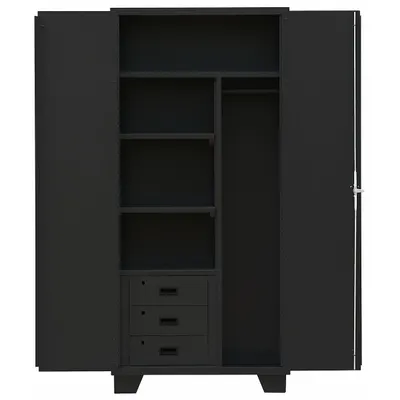 JAMCO Storage Cabinet: 36 in x 24 in x 78 in, 3 Shelves, 3 Drawers - Industrial Combination Cabinets with Drawers