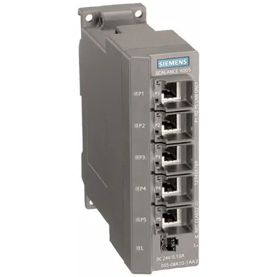 SCALANCE Entry Level Switch: Unmanaged, DIN Rail, 5 Ports, RJ45, 10/100 Mbit/s - DIN Rail-Mount Ethernet Switches
