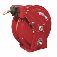 Spring Return Hose Reel: 50 ft (3/8 in I.D.), 1/4 in MNPT, 300 psi Max Op Pressure, Red, NPT x NPT (MPN DP7650 OLP)