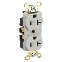 HUBBELL Receptacle: Duplex, 5-20, Gray, 125V AC, 20 A, 2 Pole / 3 Wire (MPN HBL5352GY)