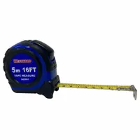 WESTWARD Tape Measure: Nonmagnetic Single Hook Tip, 16 ft / 5 m, Plastic with Rubberized Grip (MPN 24Z091)