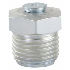 Steel grease fitting with 1/8"-27 PTF thread and 1/2 in overall height. Basic design for lubricating machinery bearings and moving parts. Sold in a 10-pack.
