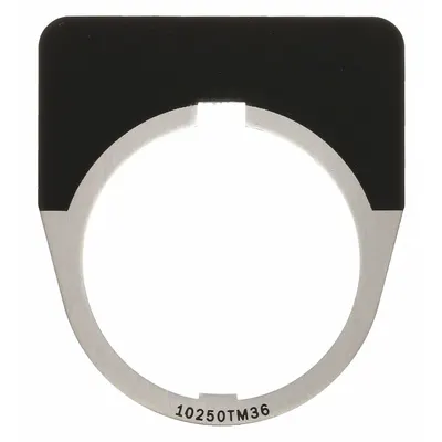 EATON Legend Plate: 30 mm Panel Mounting Size, Half-Round, 1 5/8 in Overall Wd - Push-Button Rings & Plates