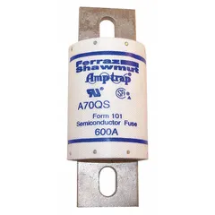 Fast-acting bolt-on fuse rated 350 A, 700 V AC, and 650 V DC. Designed for overcurrent protection in power electronic circuits such as variable frequency drives, rectifiers, and UPS systems. The bolt-on design ensures secure mounting in industrial equipment.