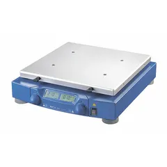 Reciprocating shaker with speed range 10 to 300 RPM. Timer adjustable from 1 minute to 99 hours 59 minutes, with continuous operation mode. Used for mixing, blending, and agitating samples in laboratory and industrial applications.