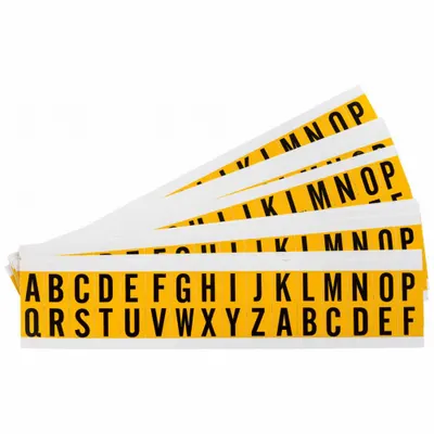 BRADY Letter Label Set: 5/8 in Character Ht, Indoor/Outdoor, Non-Reflective, Gothic - Permanent Letters & Numbers