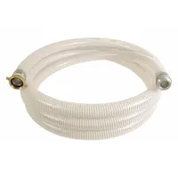 Water Suction and Discharge Hose: 1 1/2 in Hose Inside Dia., 90 psi, Clear/White, 20 ft Hose Lg