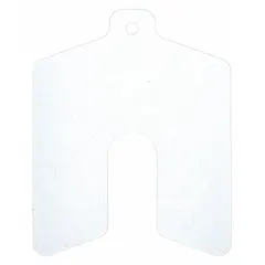 Untabbed slotted shim, 0.0075" thick, 2" length and width, Trade Size A. Matte finish. Pack of 20. Tolerances: width and length +/-0.030 in, thickness +/-0.000375 in. Used for precision alignment and gap adjustment in machinery assemblies.