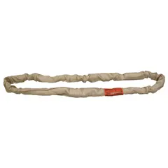 Endless round sling made of polyester with a 6 ft sling length and 1 1/8 in body diameter. Suitable for general-purpose lifting and rigging in industrial settings such as construction, manufacturing, and warehousing. The polyester construction provides flexibility and protects load surfaces.