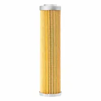 Cartridge-type hydraulic fluid filter with 15/16 in inside diameter. Designed for use in hydraulic systems to remove contaminants from hydraulic fluid. Compatible with John Deere vehicles