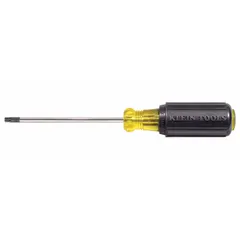 This Torx screwdriver features a T27 tip and a 4-inch steel shank. The cushion grip handle provides user comfort during fastening tasks. Suitable for assembly, repair, and maintenance applications requiring a T27 Torx drive.