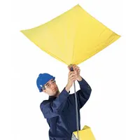 This leak diverter redirects drips from overhead leaks, protecting floors and equipment below. Made of clear polyester/PVC, it allows light to pass through. The 30 x 30 inch tarp features hooks mounting for easy installation under ceilings. Suitable for use in industrial facilities, warehouses, and plants where pipe condensation, roof leaks, or sprinkler drips occur