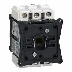 Disconnect switch body rated for 20/25A, designed for panel mounting in industrial electrical systems. Used to isolate circuits for maintenance or emergency shutdown in motor control centers, conveyor systems, and HVAC equipment.