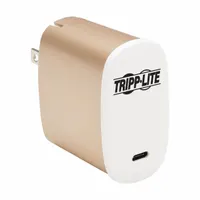 Single-port wall charger with USB-C female output. Operates on 120V AC at 50/60Hz, delivering 1.5A. Suitable for charging smartphones, tablets, and other USB-C devices in home or office settings. White finish