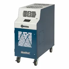This cooling-only portable air conditioner delivers 13,850 BtuH and operates on 115V AC. It is designed for indoor use, covering areas from 450 to 550 sq ft. The unit includes an air filter and is suitable for spot cooling in workshops, server rooms, or temporary event spaces.