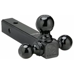 Steel ball mount with a 1-7/8 in diameter ball and a tubular shank. Powder coated for corrosion resistance. Weighs 12 lb. Used for towing trailers, boats, or equipment by connecting a hitch ball to a vehicle's receiver.
