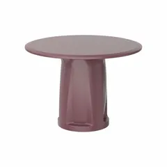 Polyethylene cylinder base table with a 42-inch overall diameter and 28-inch overall height. Burgundy finish. Accepts ballast for stability. No game top. Suitable for break rooms, meeting areas, and high-traffic common spaces.