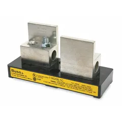 1-pole open block design fuse holder for UL Class T fuses, rated 300 V AC. Features box lug terminals for secure wiring in high-current applications. Non-indicating type. Suitable for industrial power distribution, panel boards, and control circuits.