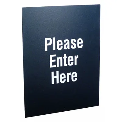 VISIONTRON Acrylic Sign, Black, Please Enter Here Double Sided, 11 in - Signs for Post Tops